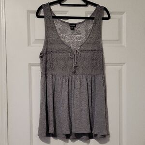 Torrid Charcoal Lace Tank Top